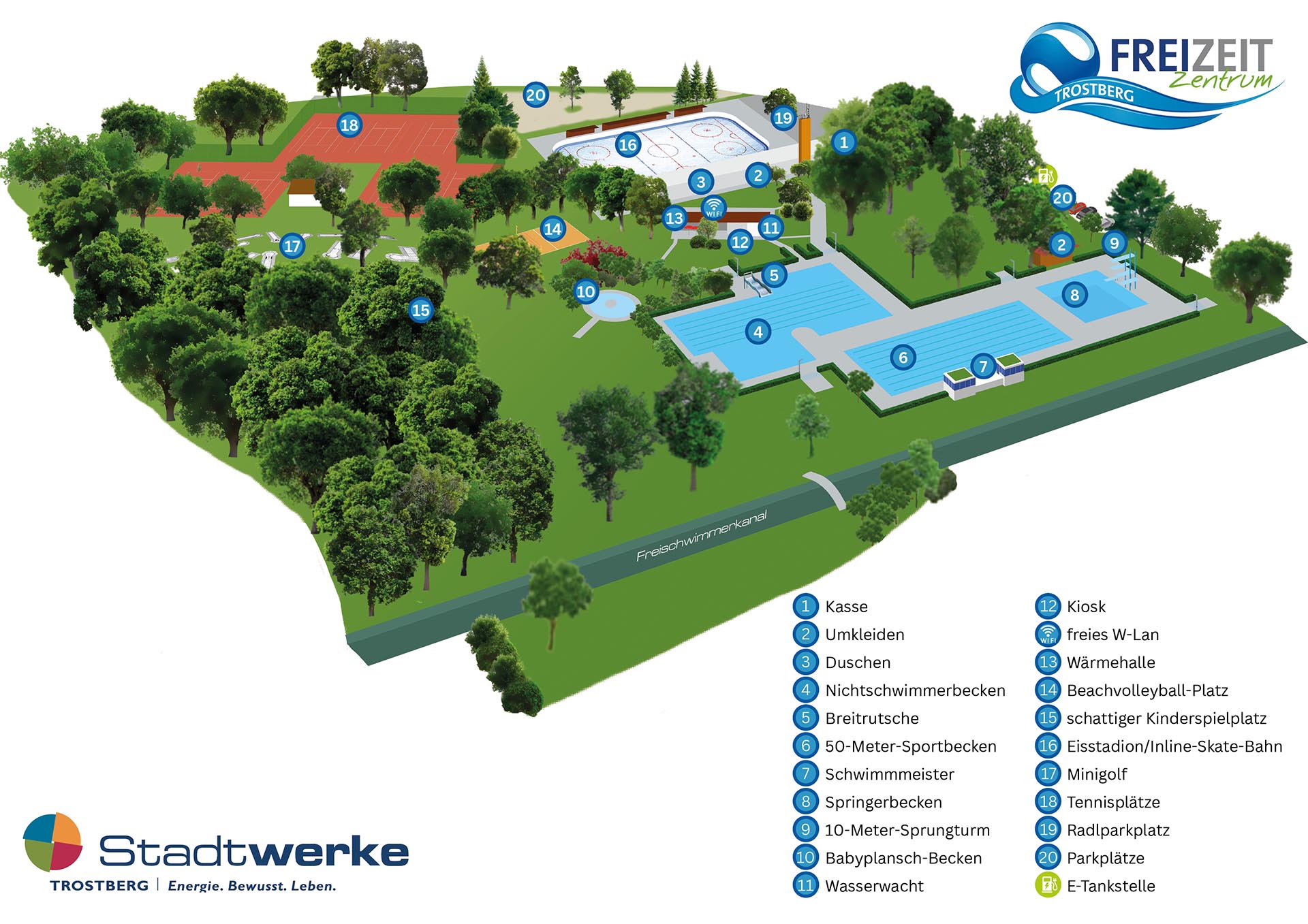 Freizeitzentrum Trostberg Lageplan